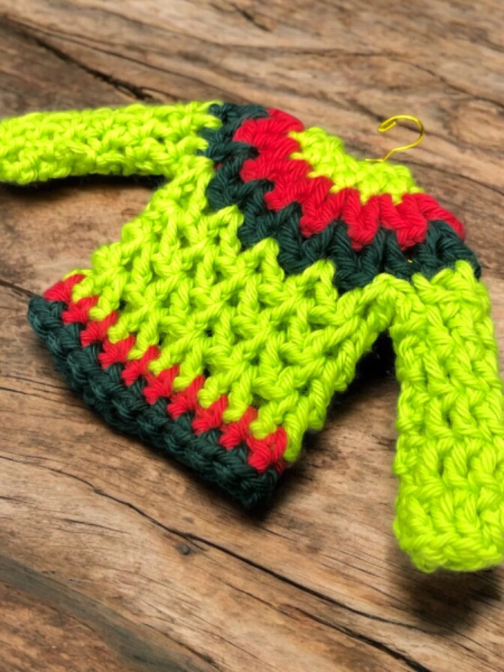 Mini Crochet Sweater Ornament, Gift Tag, Bag Accessory
